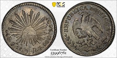 1861-Ga JG 1/2 R KM-370.5  Ag MS62