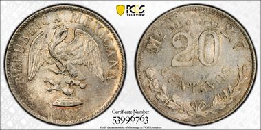 1905-Mo M 20C KM-405.2  Ag MS64