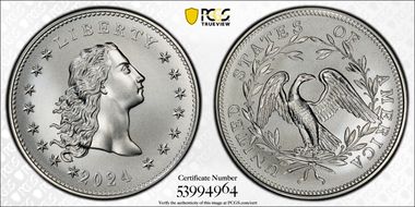 2024 Medal Flowing Hair Ag 230th Anniversary MS69