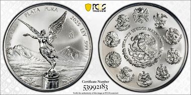2025-Mo 5 Onza Libertad Ag Rev PR PR70