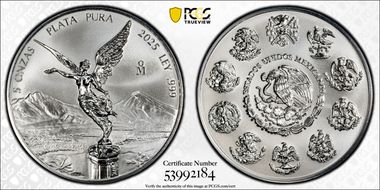 2025-Mo 5 Onza Libertad Ag Rev PR PR70