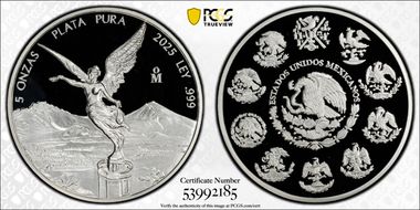 2025-Mo 5 Onza Libertad Ag PR69DCAM