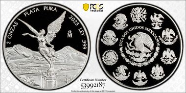 2025-Mo 2 Onza Libertad Ag PR70DCAM