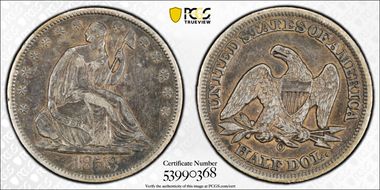 1858-O 50C VF30