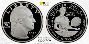 2025-S 25C Althea Gibson Silver PR70DCAM