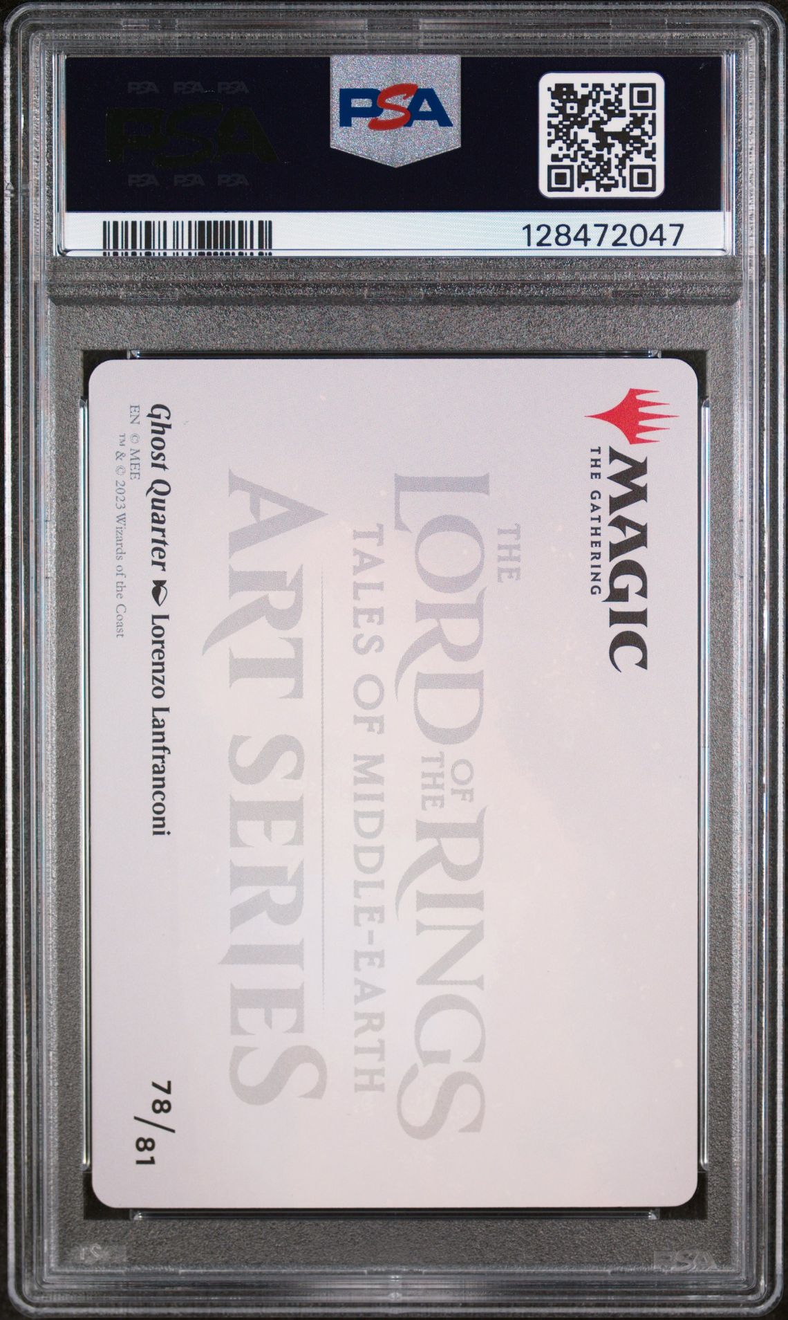 2023 Magic The Gathering The Lord Of The Rings: Tales Of Middle-Earth Art Series Ghost Quarter #78 (Gold Stamped) Gem Mt 10 back