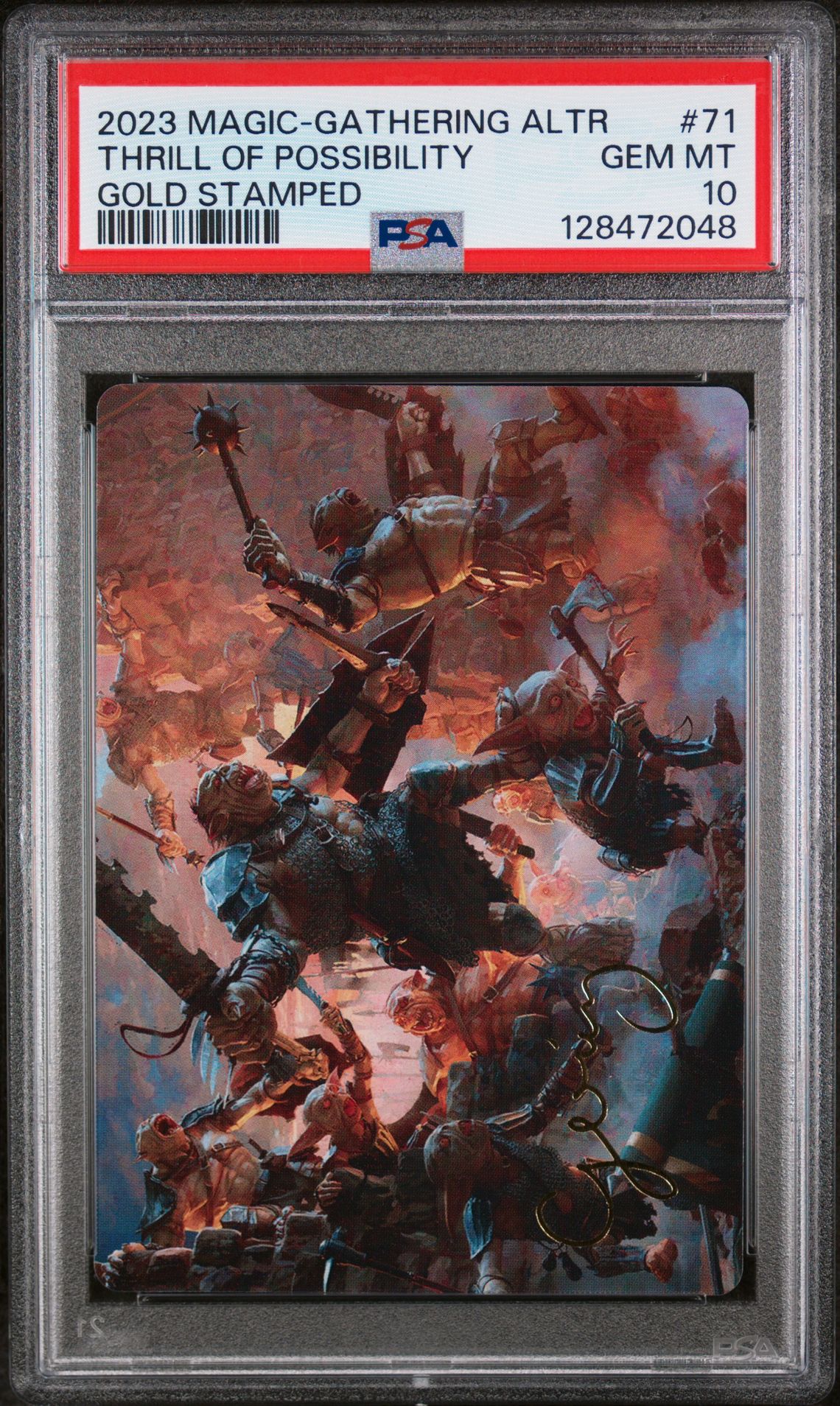 2023 Magic The Gathering The Lord Of The Rings: Tales Of Middle-Earth Art Series Thrill Of Possibility #71 (Gold Stamped) Gem Mt 10 front