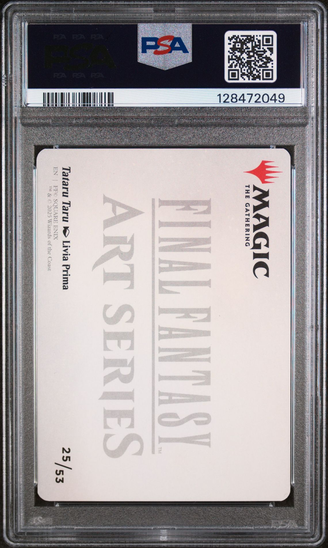 2025 Magic The Gathering Final Fantasy Art Series Tataru Taru #25 (Gold Stamped) Mint 9 back