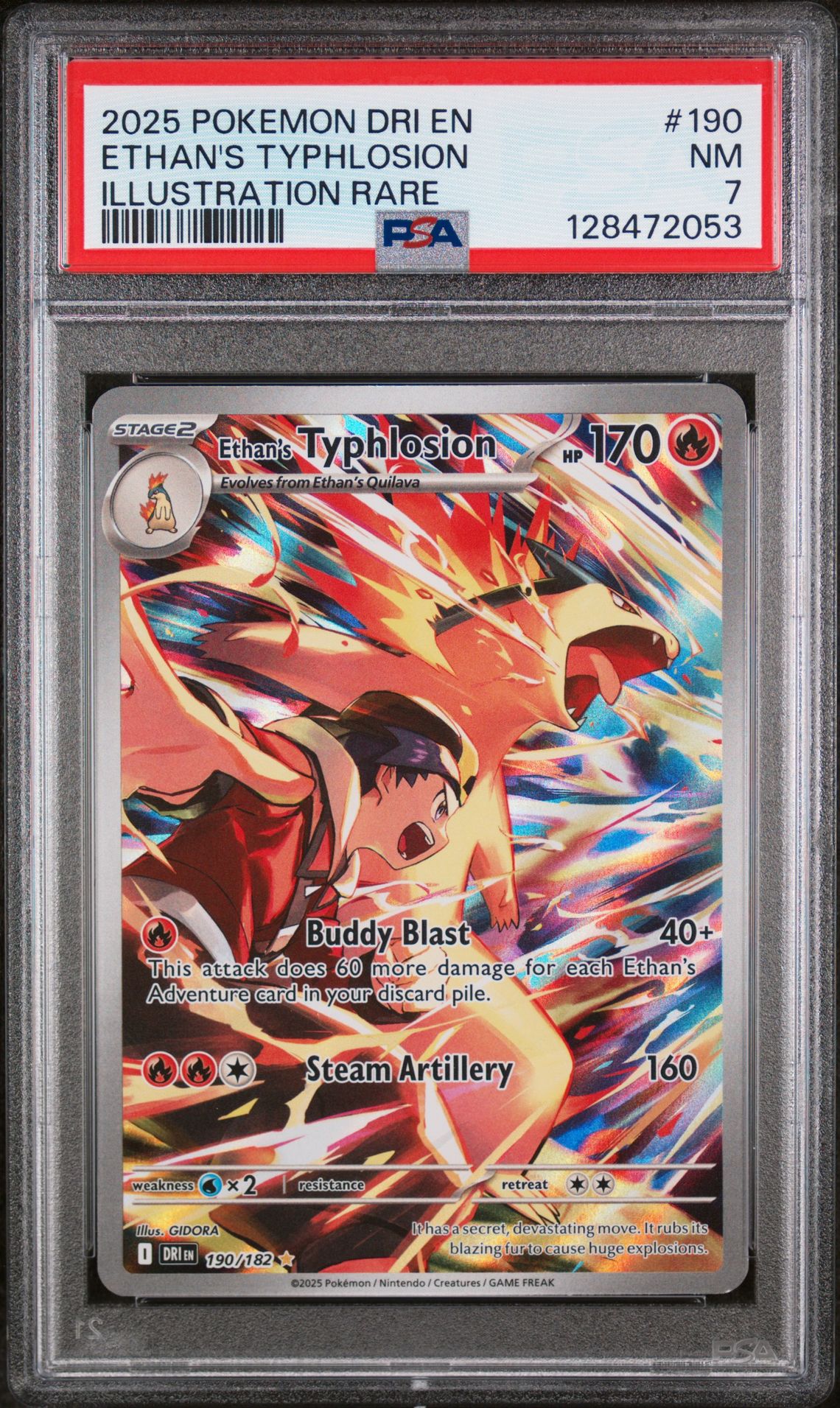 2025 Pokemon Dri En-Destined Rivals Ethan's Typhlosion #190 (Illustration Rare) Nm 7 front