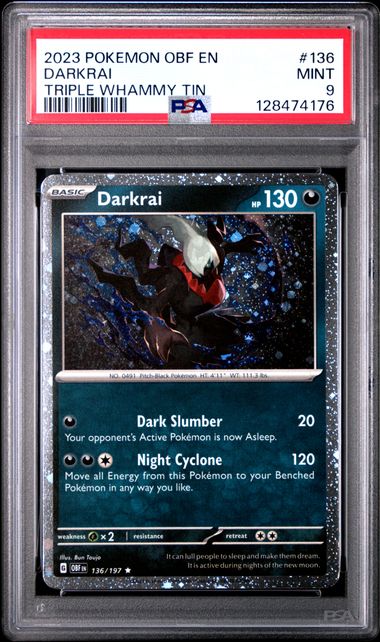 2023 Pokemon TRIPLE WHAMMY TIN #136 Darkrai front