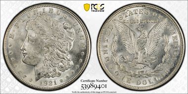 1921-D $1 MS64