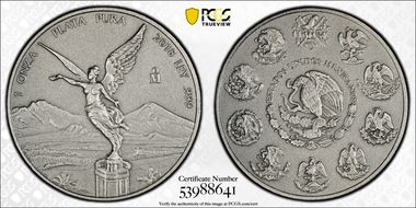 2018-Mo Onza Libertad Ag - Antiqued SP70
