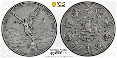 2018-Mo Onza Libertad Ag - Antiqued SP70