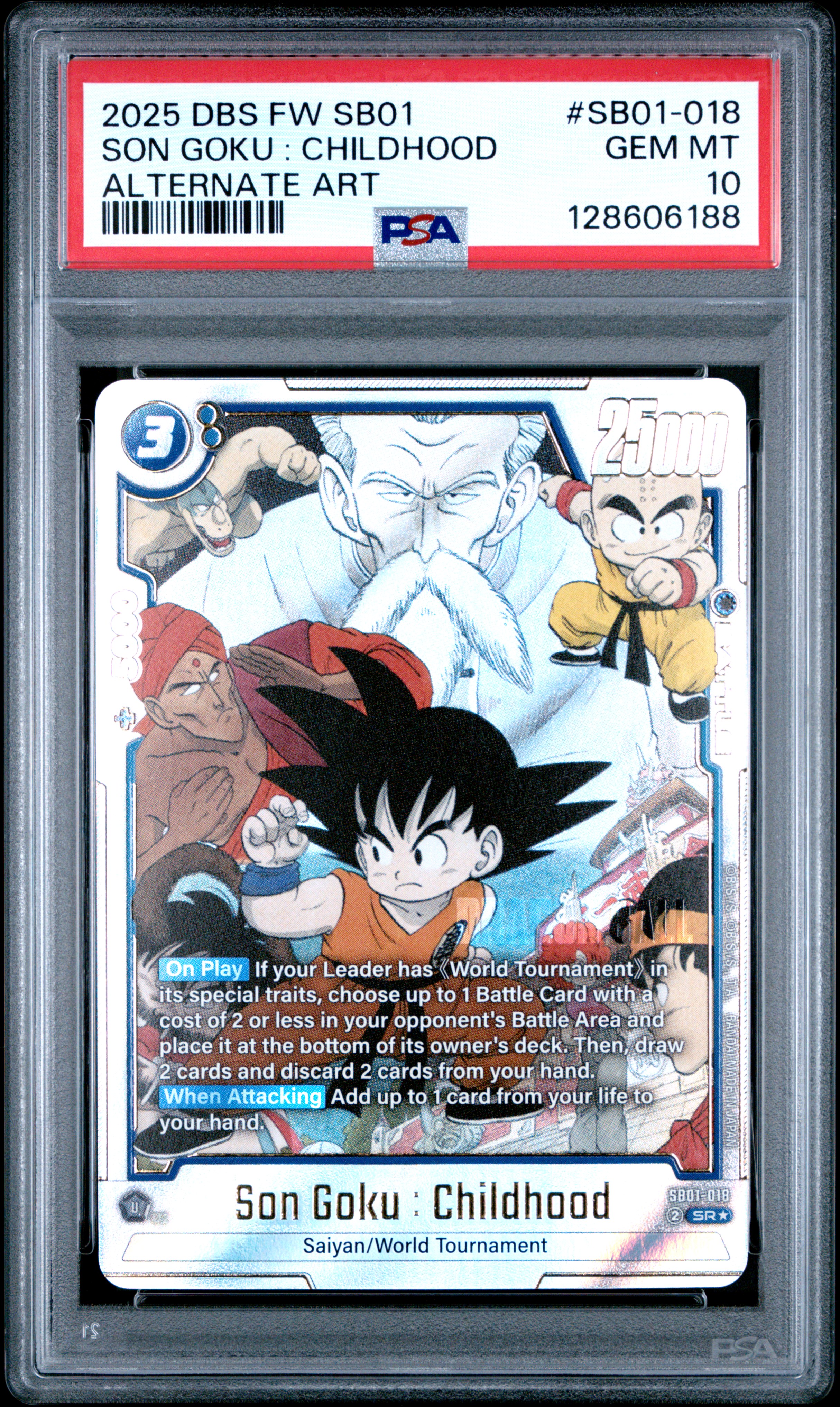2025 #SB01-018 Son Goku : Childhood PSA 10 Dragon Ball Super Card Game Fusion World Manga Booster 01