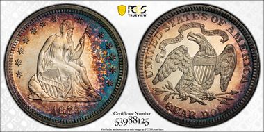 1879 25C PR67CAM