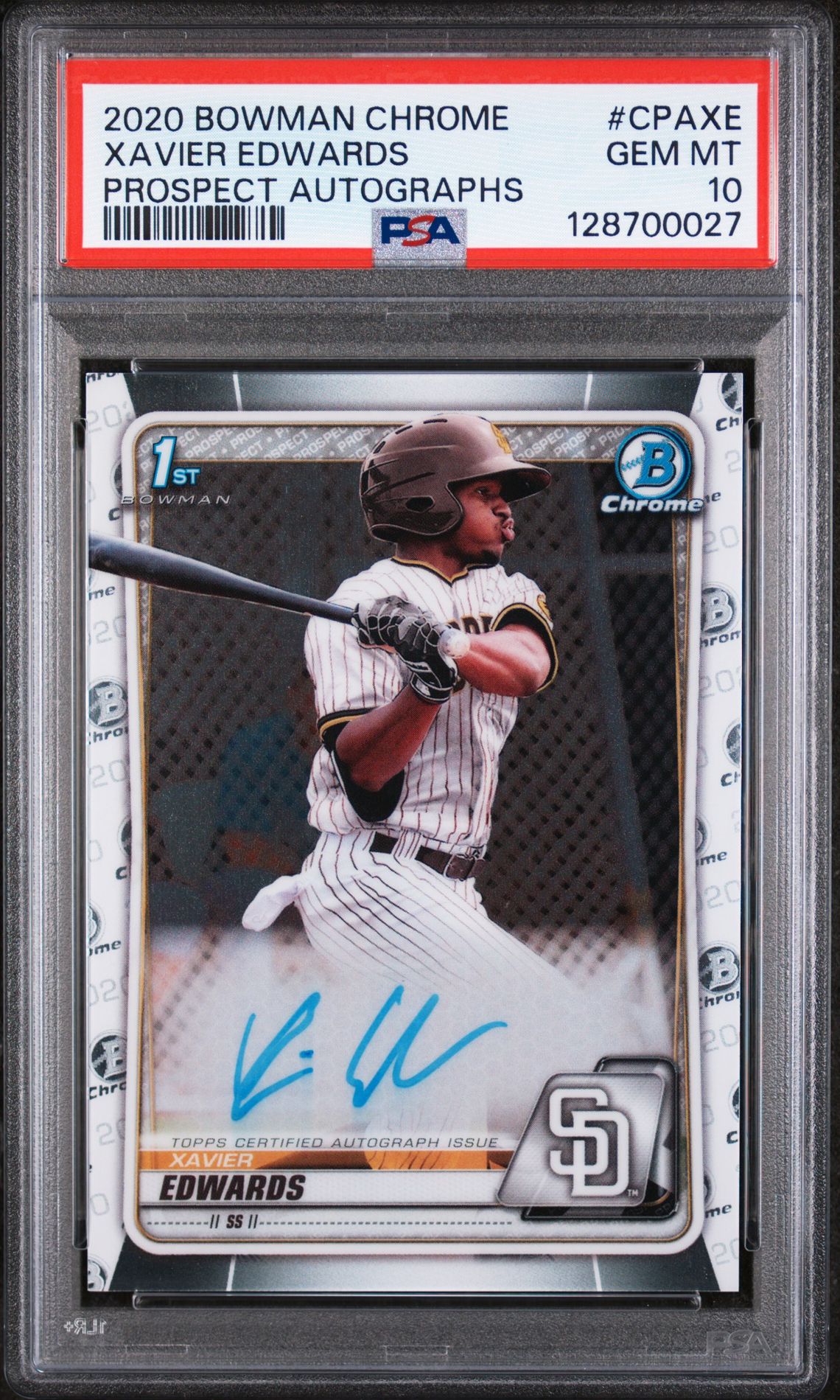 2020 Bowman Chrome BOWMAN CHROME PROSPECT AUTOGRAPHS #CPAXE Xavier Edwards front