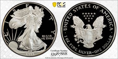1994-P $1 Silver Eagle PR69DCAM