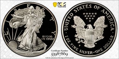 1995-P $1 Silver Eagle PR69DCAM