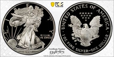 1997-P $1 Silver Eagle PR69DCAM