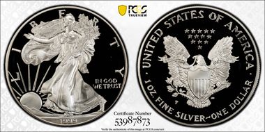 1999-P $1 Silver Eagle PR69DCAM