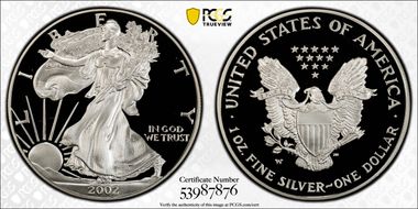 2002-W $1 Silver Eagle PR69DCAM