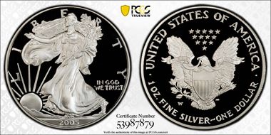 2005-W $1 Silver Eagle PR70DCAM