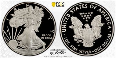 2008-W $1 Silver Eagle PR69DCAM