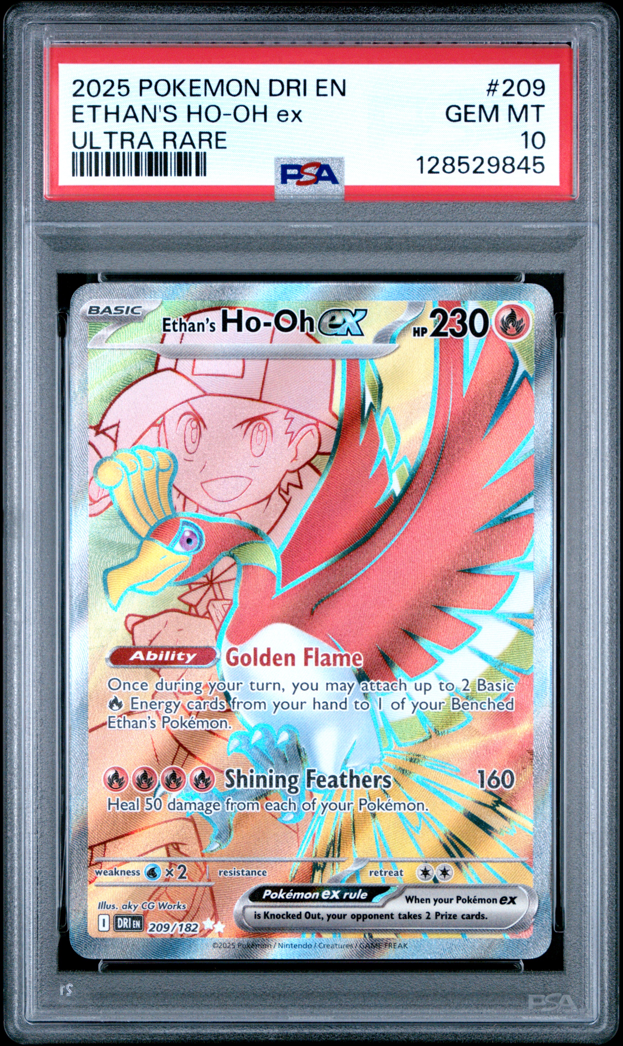 DRI PSA 10 (TEAM ROCKET'S)'s 2025 Pokemon Dri En-Destined Rivals Ethan's Ho- Oh Ex Ultra Rare #209 PSA 10 | Card Ladder
