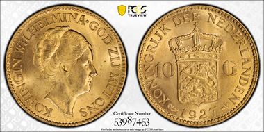 1927 10 G KM-162  Au MS64