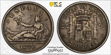 1870-DE M 2 Pta (1875) VF35