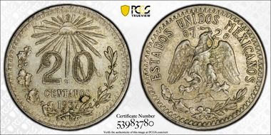 1937-M 20C KM-438 AU58