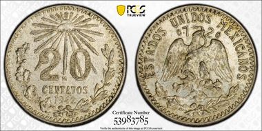 1942-M 20C KM-438  Ag AU58
