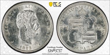 1883 25C Hawaii MS62