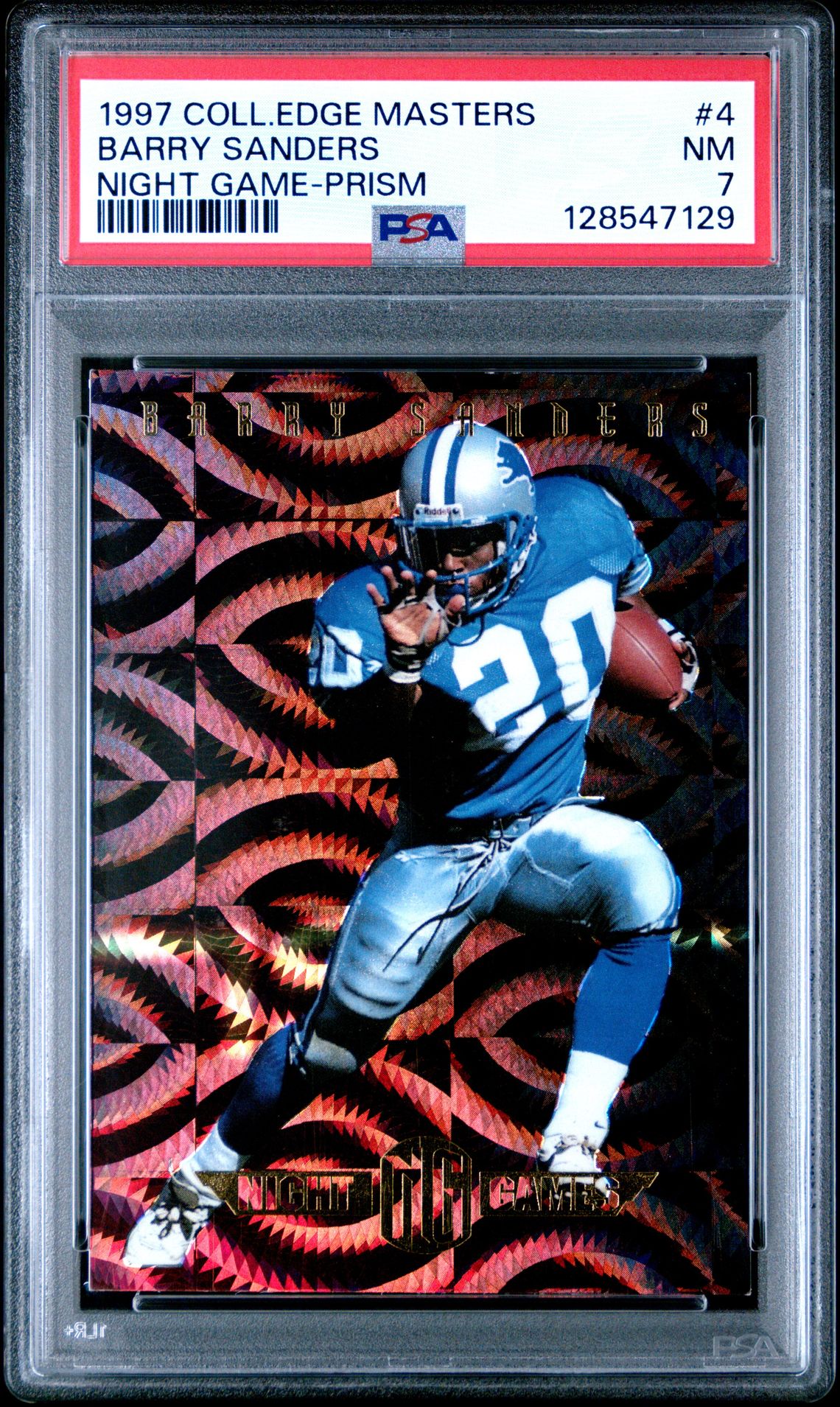1997 COLLECTOR'S EDGE MASTERS NIGHT GAME PRISM #4 Barry Sanders front