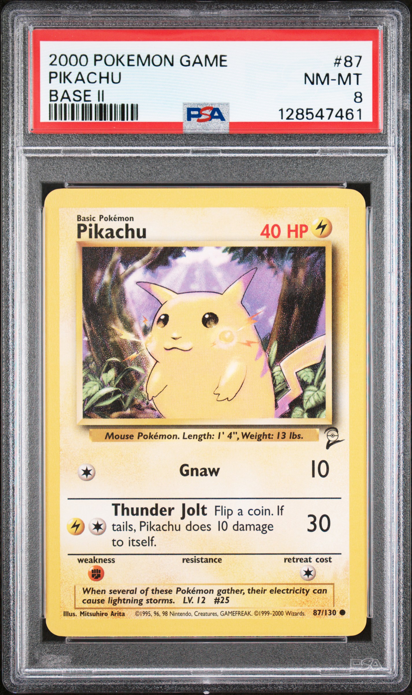 2000 #87 Pikachu PSA 8 Game Base Ii