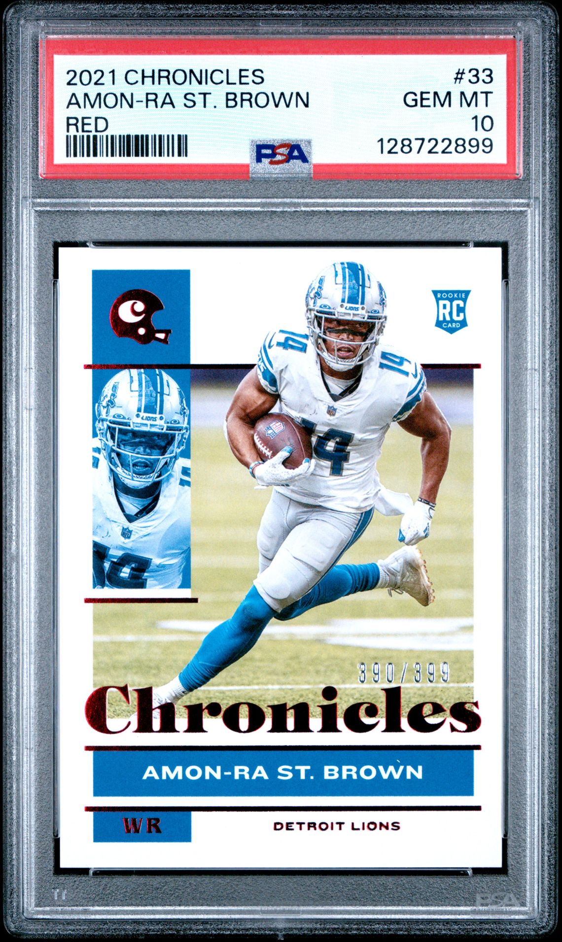 2021 Panini PANINI CHRONICLES RED #33 Amon-Ra St. Brown front