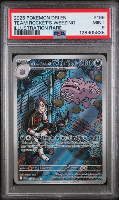 2025 Pokemon Team Rocket ILLUSTRATION RARE #199 Weezing front