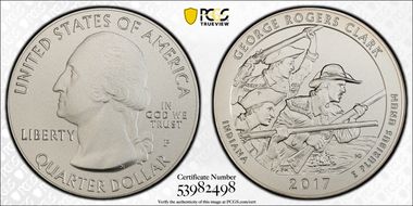 2017-P 25C George Rogers Clark NP 5 oz Silver First Strike SP69