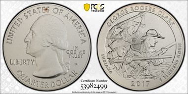 2017-P 25C George Rogers Clark NP 5 oz Silver First Strike SP69