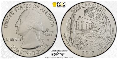 2017-P 25C Ozark Riverways NP 5 oz Silver First Strike SP69