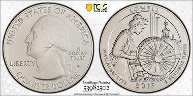 2019-P 25C Lowell NP 5 oz Silver First Strike SP69