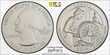 2019-P 25C Lowell NP 5 oz Silver First Strike SP69
