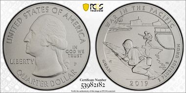 2019-P 25C War in the Pacific NP 5 oz Silver First Strilke SP69