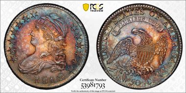 1812/1 50C O-102, Small 8 MS64+