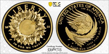 2025-W $100 American Liberty High Relief .9999 Fine First Strike PR70DCAM