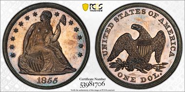 1855 $1 PR66CAM