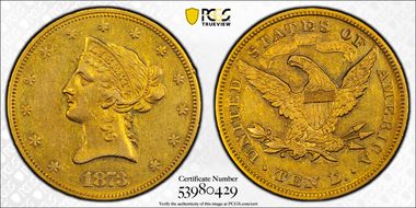 1873 $10 AU55