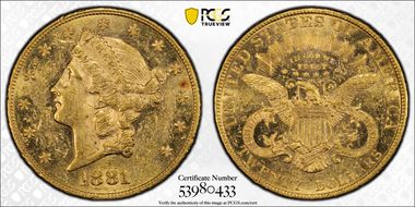 1881 $20 MS60