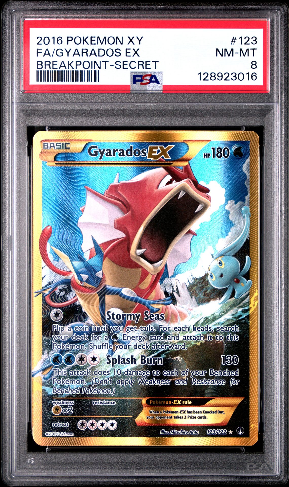 2016 Pokemon POKEMON XY BREAKPOINT SECRET #123 Fa/Gyarados Ex front
