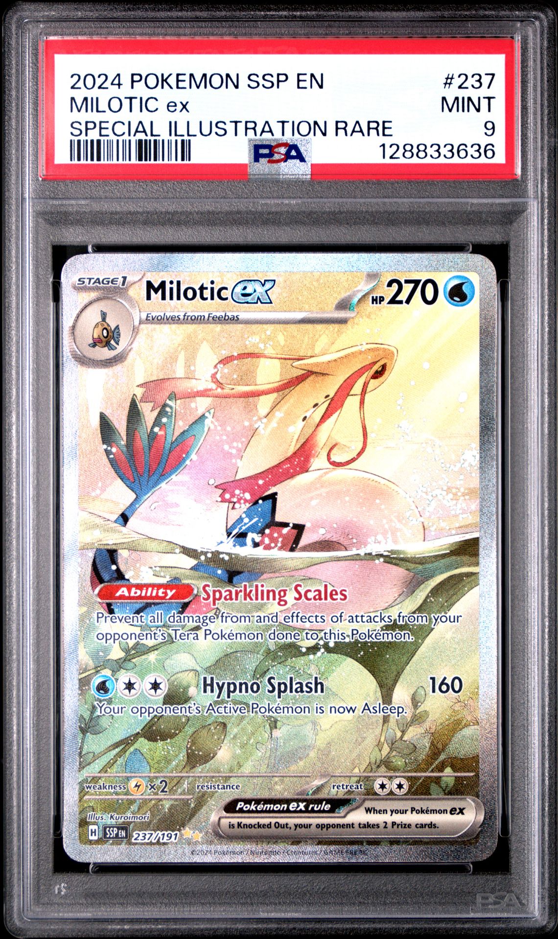 2024 Pokemon Ssp En-Surging Sparks Milotic Ex #237 (Special Illustration Rare) Mint 9 front
